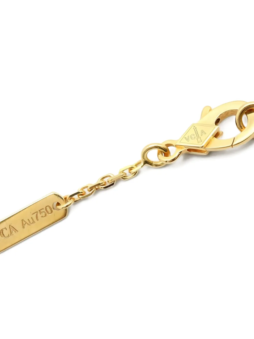 VAN CLEEF & ARPELS Pre-owned 2010s 18k Yellow Gold Alhambra Diamond Necklace