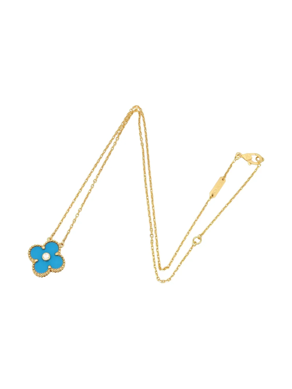 Pre-owned Van Cleef & Arpels 2010s 18k Yellow Gold Alhambra Diamond Necklace