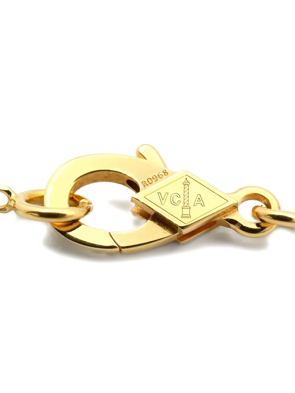 VAN CLEEF & ARPELS Pre-owned 2010s 18k Yellow Gold Alhambra Diamond Necklace