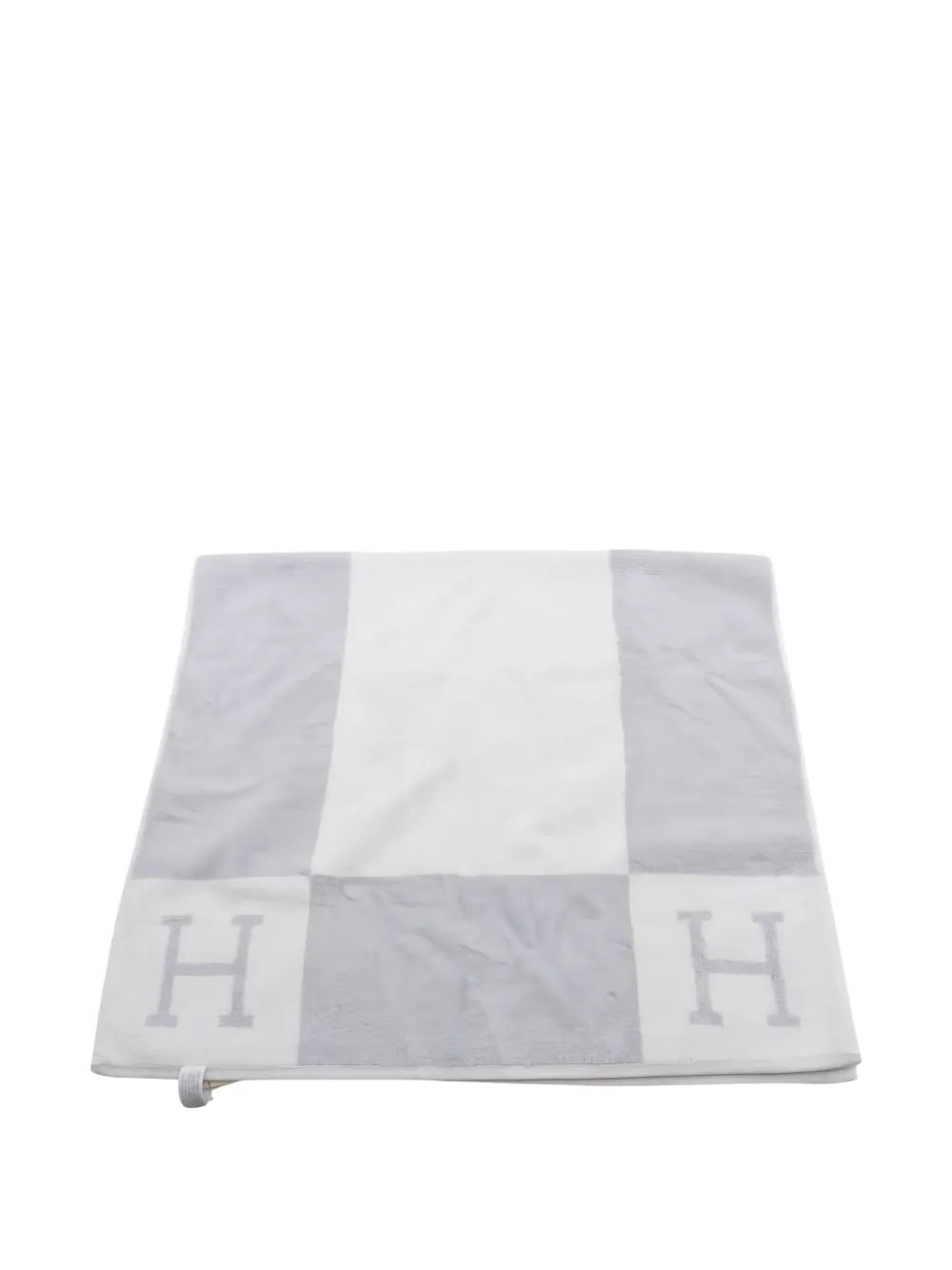 Hermès Pre-Owned 2020s Avalon lettered towel | White | Image 1