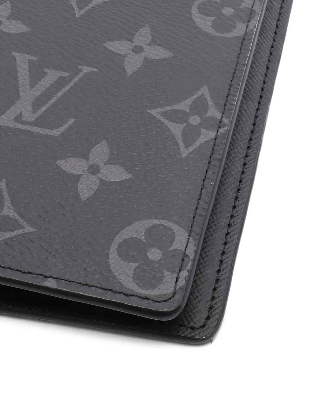 Pre-owned Louis Vuitton 2021 Portefeuil Brother Monogram Eclipse Wallet In Gray