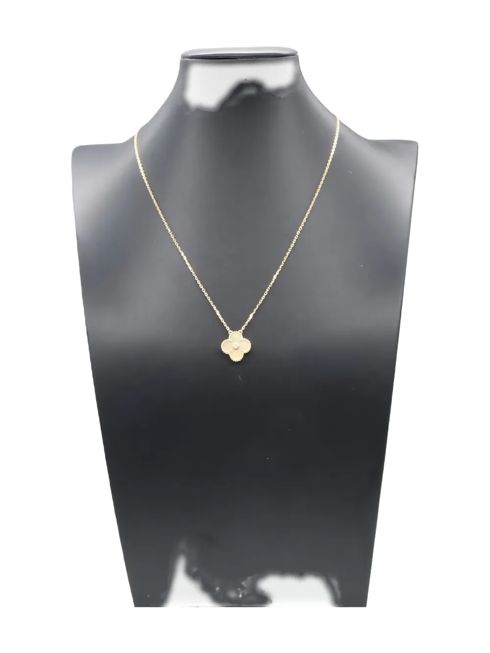 Pre-owned Van Cleef & Arpels 2010s 18k Yellow Gold Alhambra Diamond Necklace