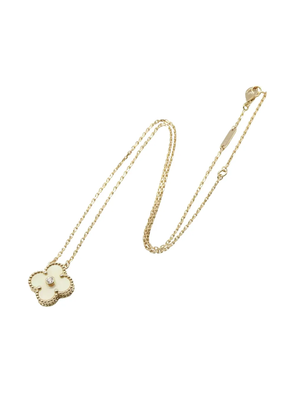 VAN CLEEF & ARPELS Pre-owned 2010s 18k Yellow Gold Alhambra Diamond Necklace