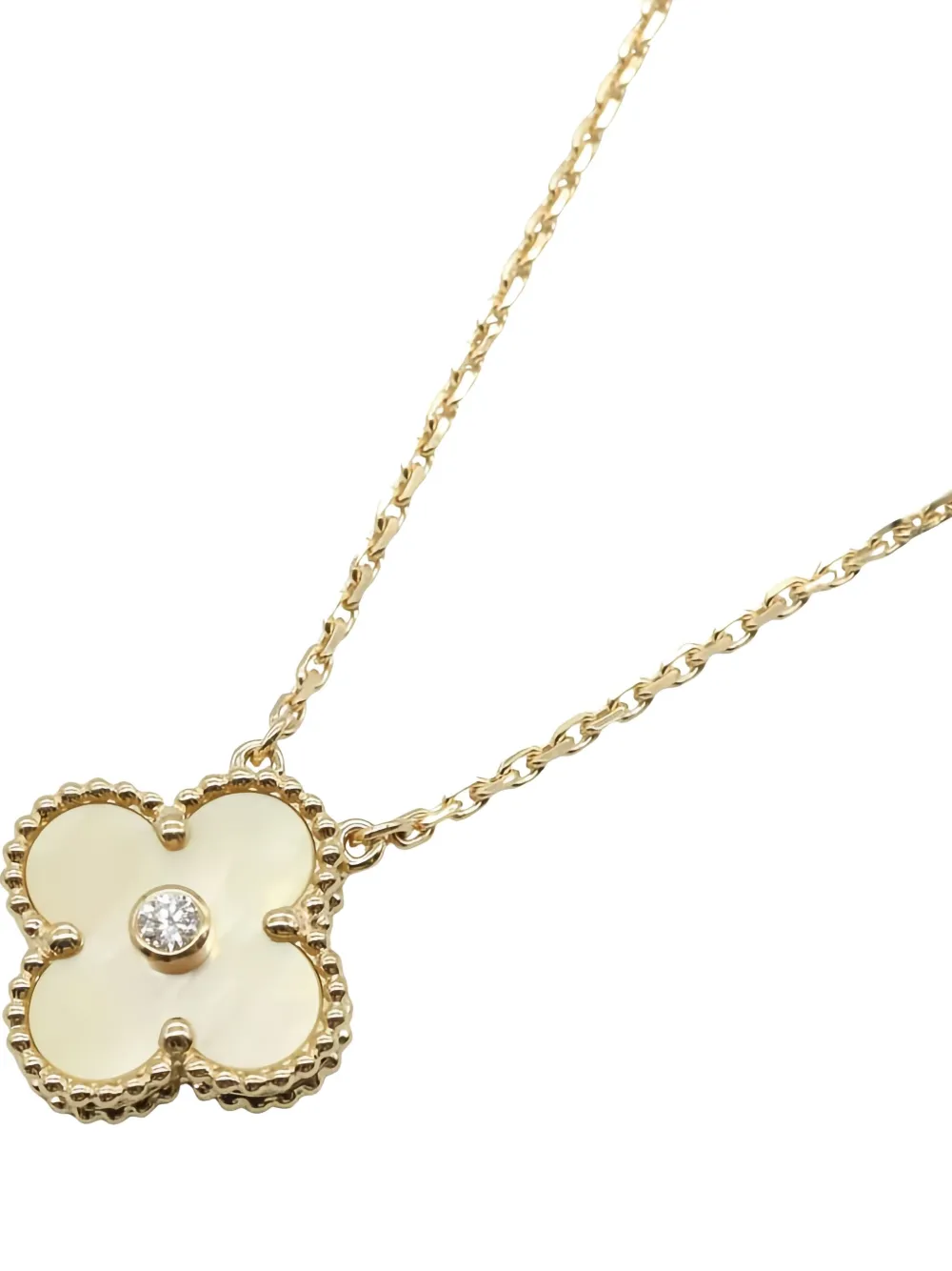 VAN CLEEF & ARPELS Pre-owned 2010s 18k Yellow Gold Alhambra Diamond Necklace