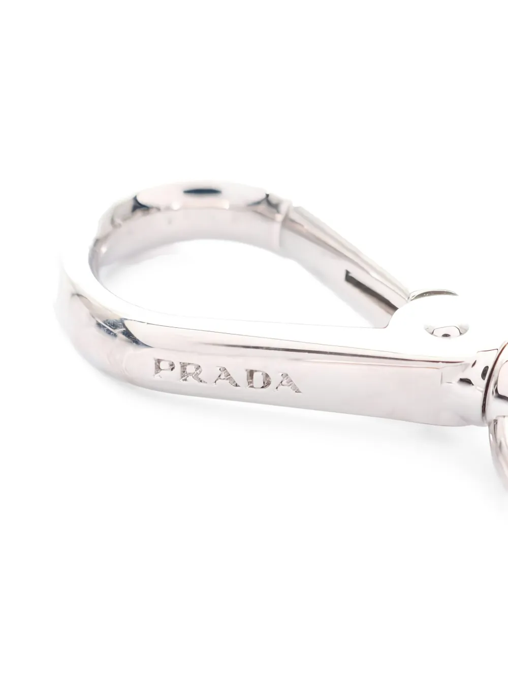 Pre-owned Prada 2020s Triangle-logo Keychain In Black