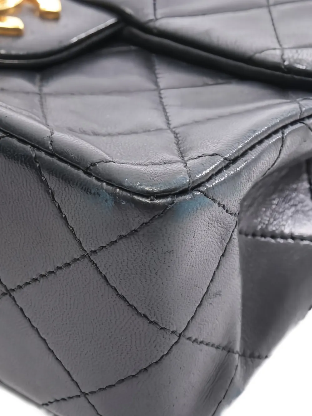 Pre-owned Chanel 1989-1991 Mini Classic Flap Shoulder Bag In Black