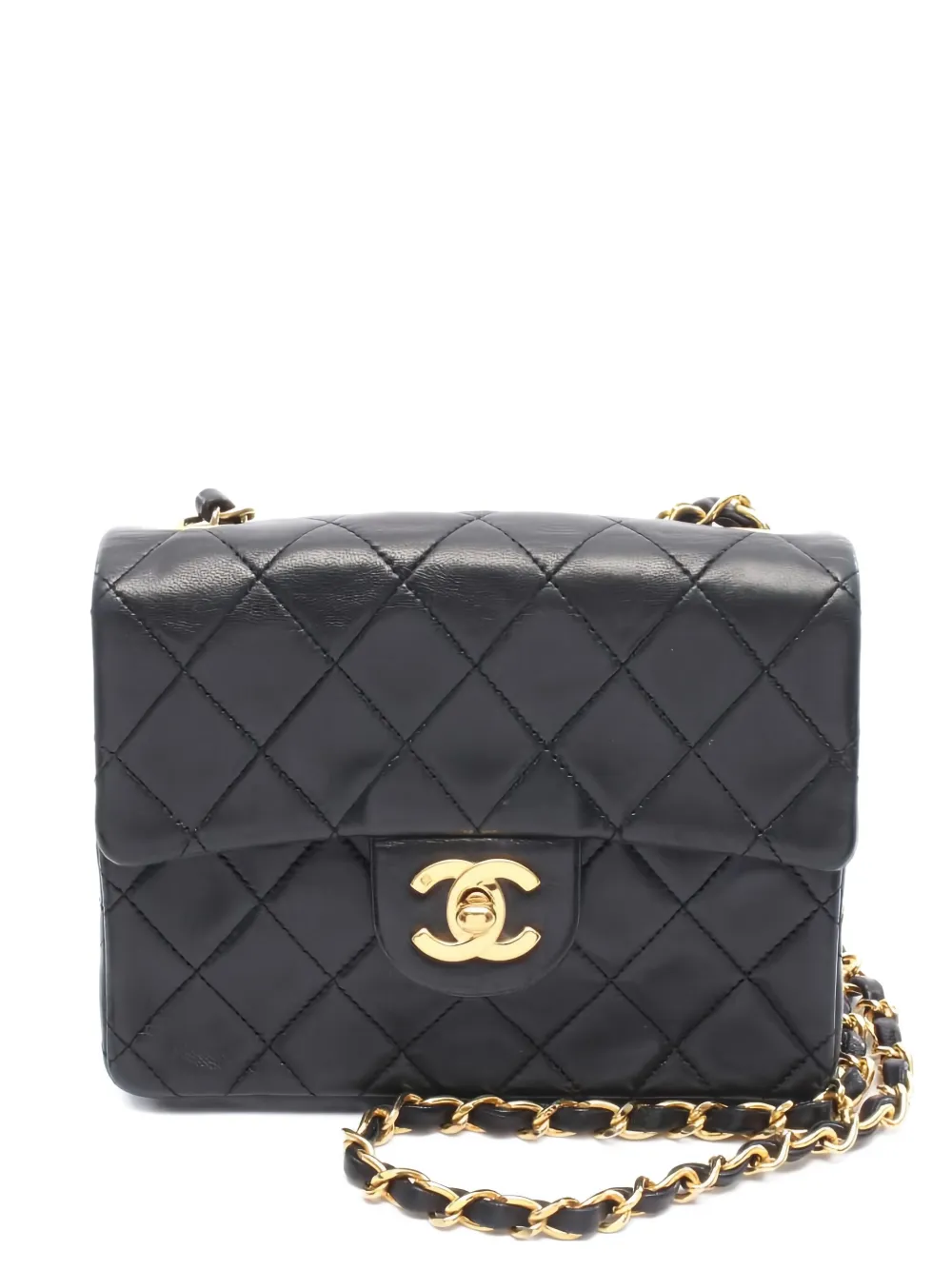 CHANEL Pre-Owned 1989-1991 mini Classic Flap shoulder bag - ブラック CHANEL Pre-Owned 1989-1991 mini Classic Flap shoulder bag - ブラック