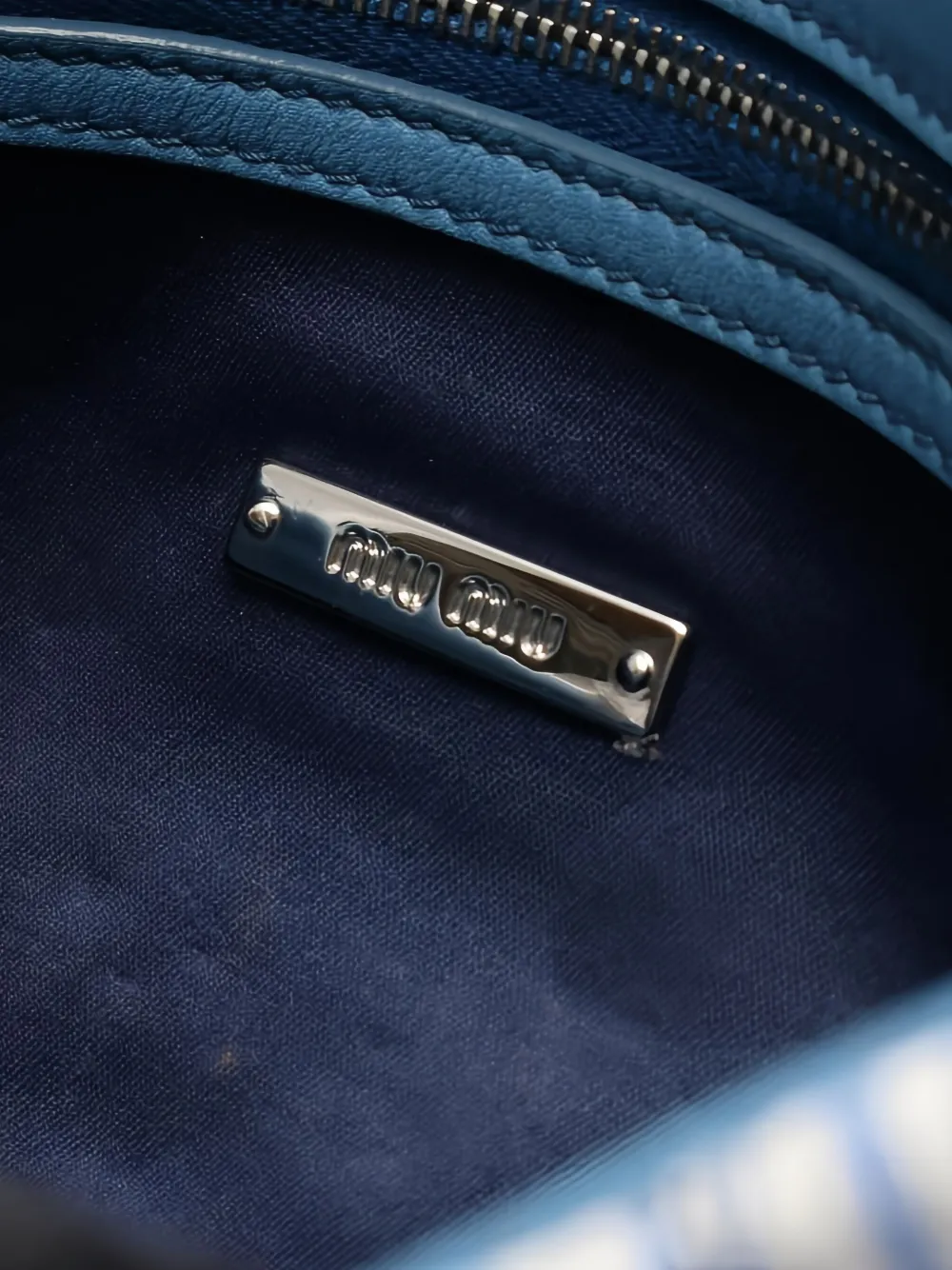 MIU MIU Pre-owned 2000s Club Matelassé Clutch Bag In Blue