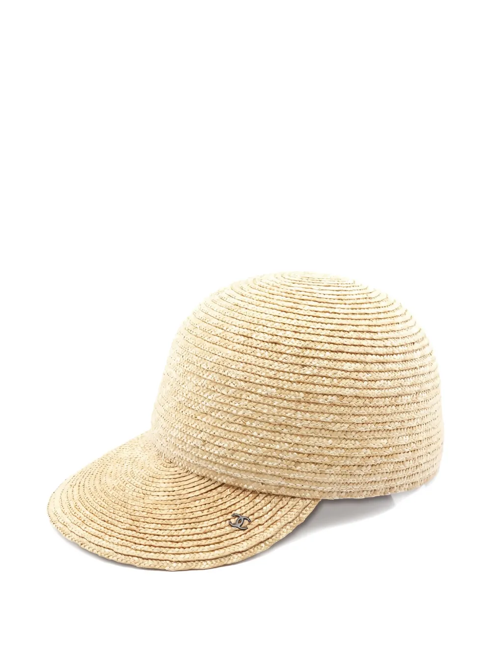 CHANEL Pre-Owned 1986-1988 Coco Mark straw cap - ニュートラル CHANEL Pre-Owned 1986-1988 Coco Mark straw cap - ニュートラル