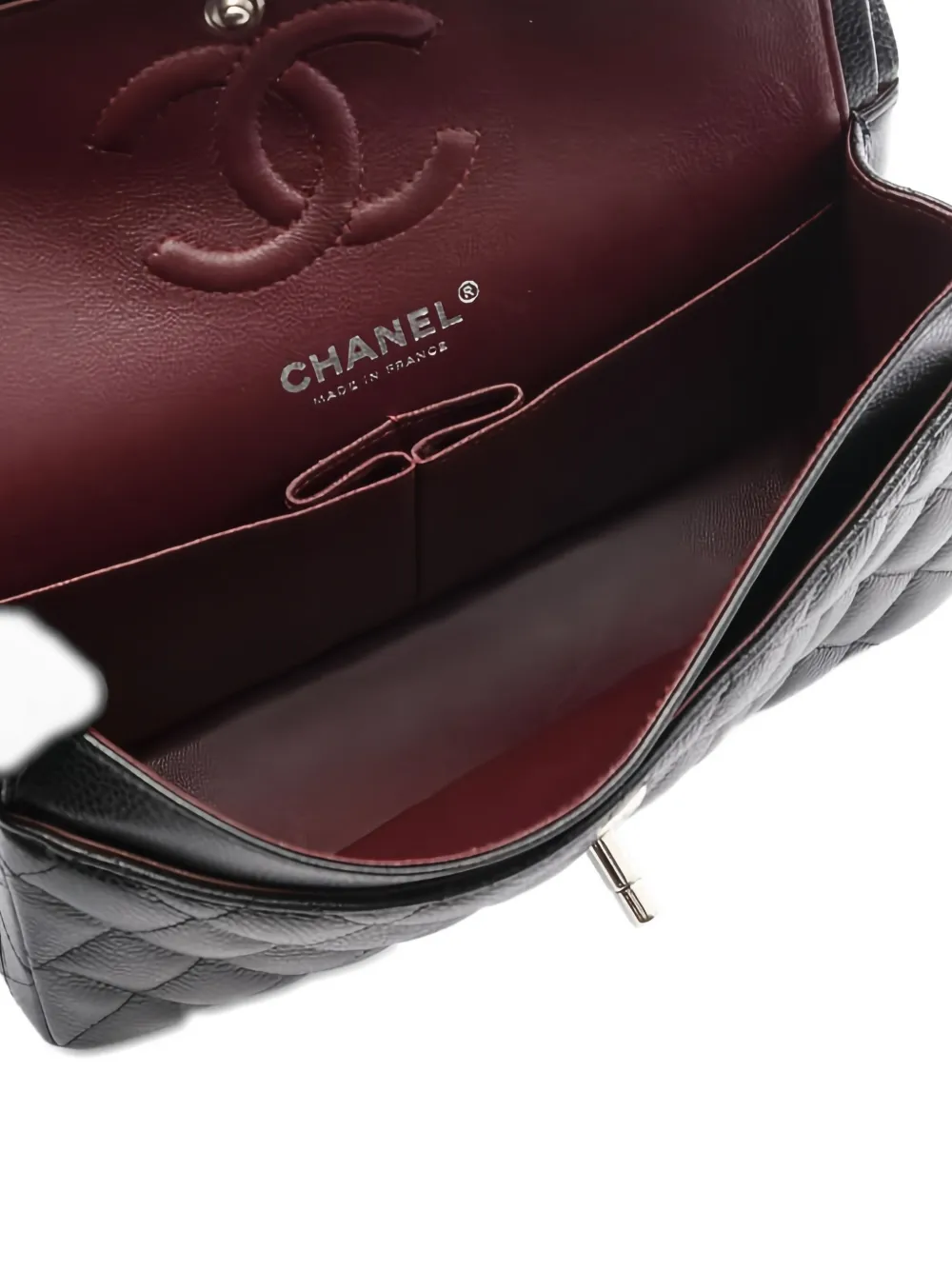 Pre-owned Chanel 2020-2021 Double Flap Shoulder Bag In Black