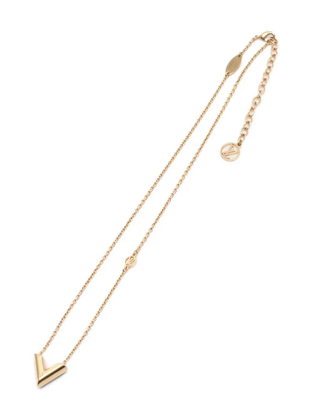 Louis Vuitton Pre-Owned 2023 V-pendant necklace - ゴールドトーン Louis Vuitton Pre-Owned 2023 V-pendant necklace - ゴールドトーン