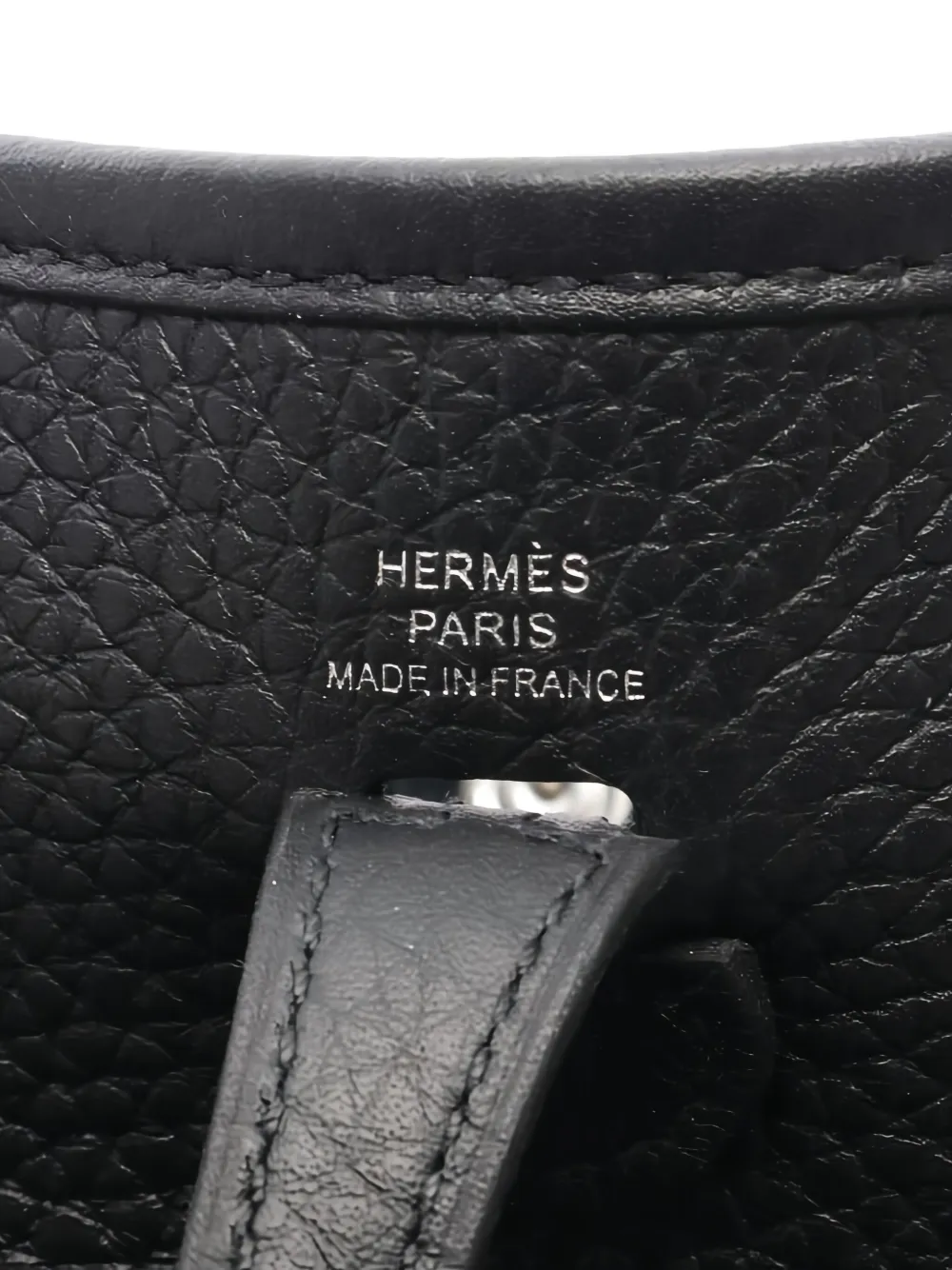 Pre-owned Hermes 2025 Evelyn Tpm Clemence-leather Shoulder Bag In Black
