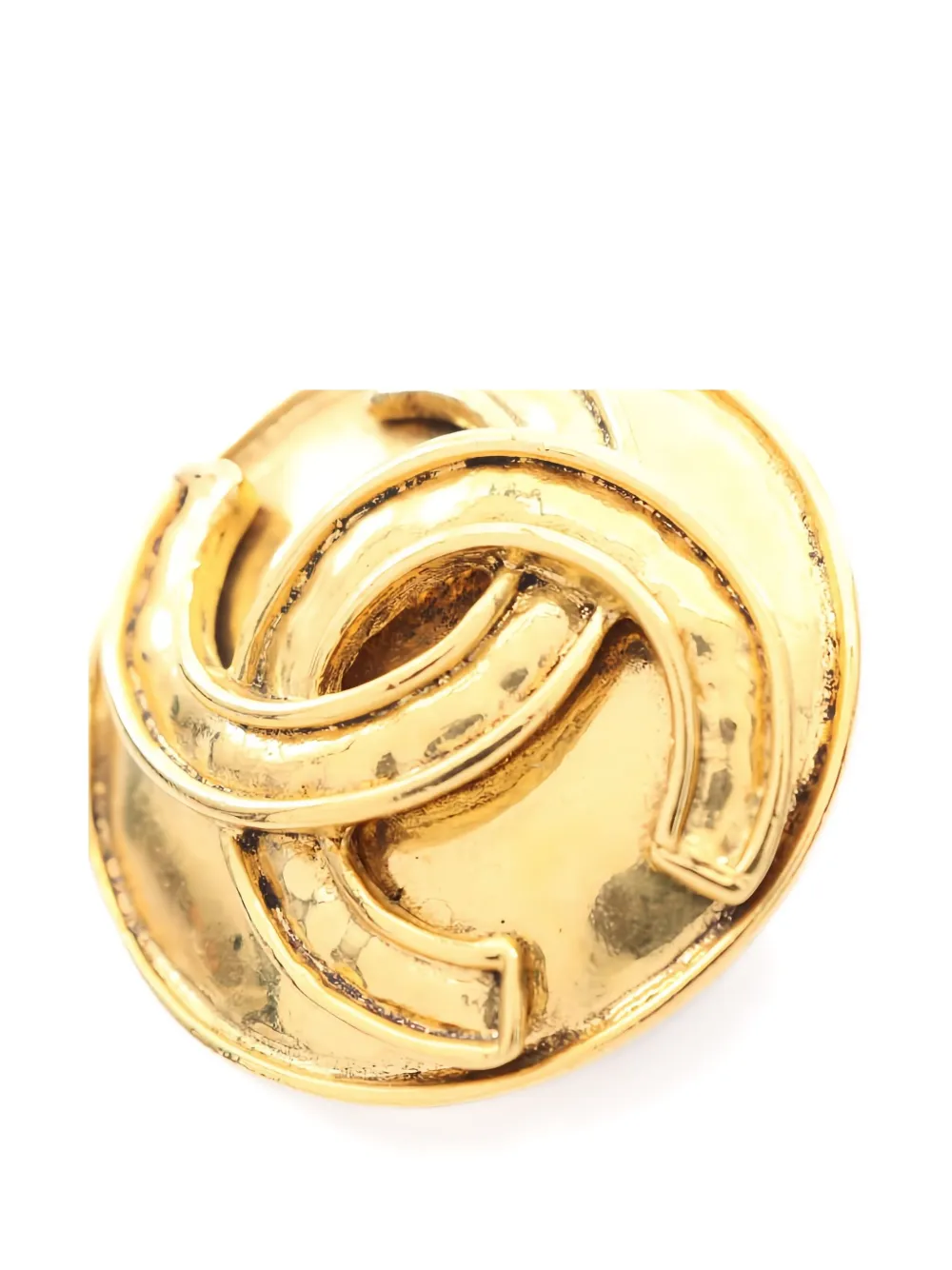 Pre-owned Chanel 1986-1988 Coco Mark Brooch In Gold