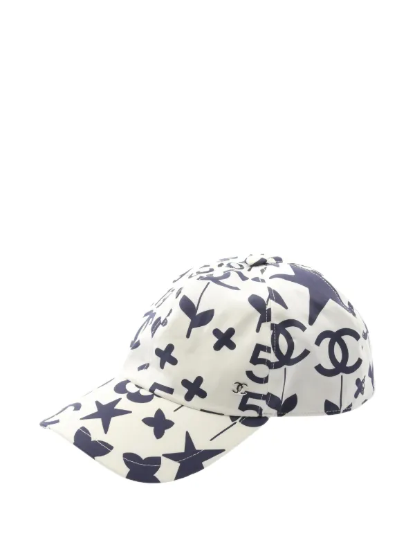 CHANEL Pre-Owned Casquette Coco Mark (1986-1988) | Blanc | FARFETCH FR