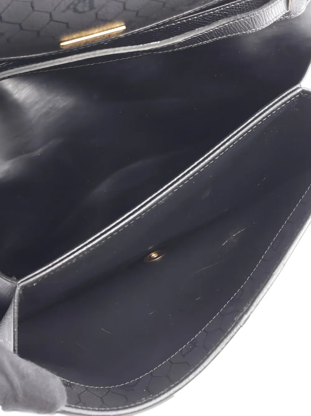 Pre-owned Dior 2000s Honeycomb Leather Clutch Bag In Black