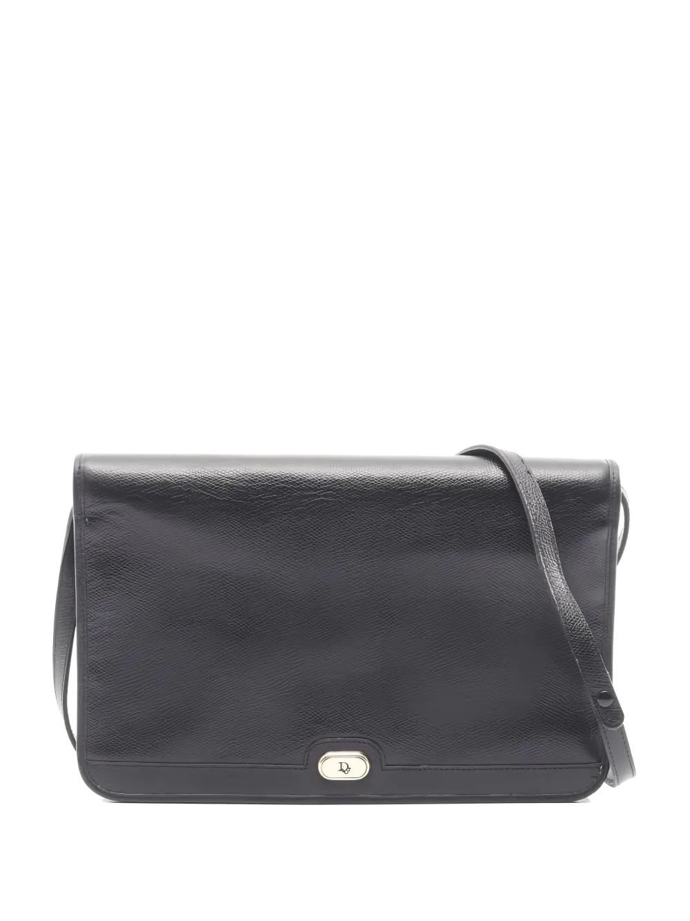 Pre-owned Dior 2000s Honeycomb Leather Clutch Bag In Black