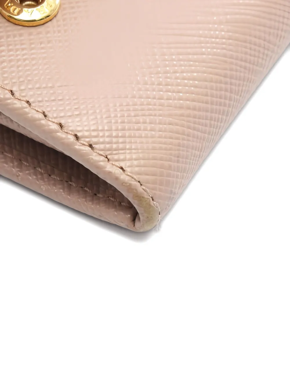 Pre-owned Prada 2000s Saffiano Fiocco Leather Wallet In Pink