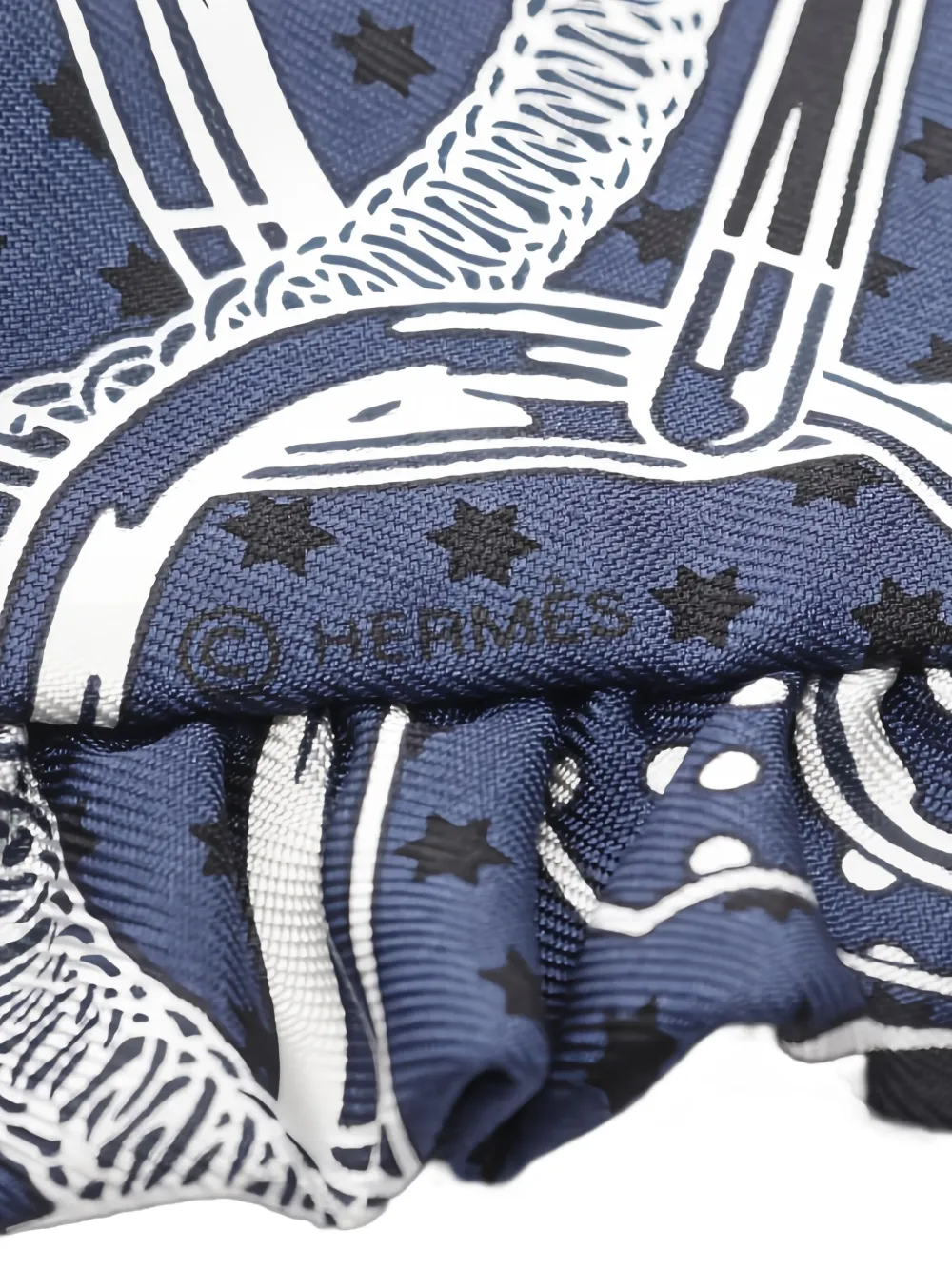 HERMES Pre-owned 2010s Eperon D'or Scarf In Blue