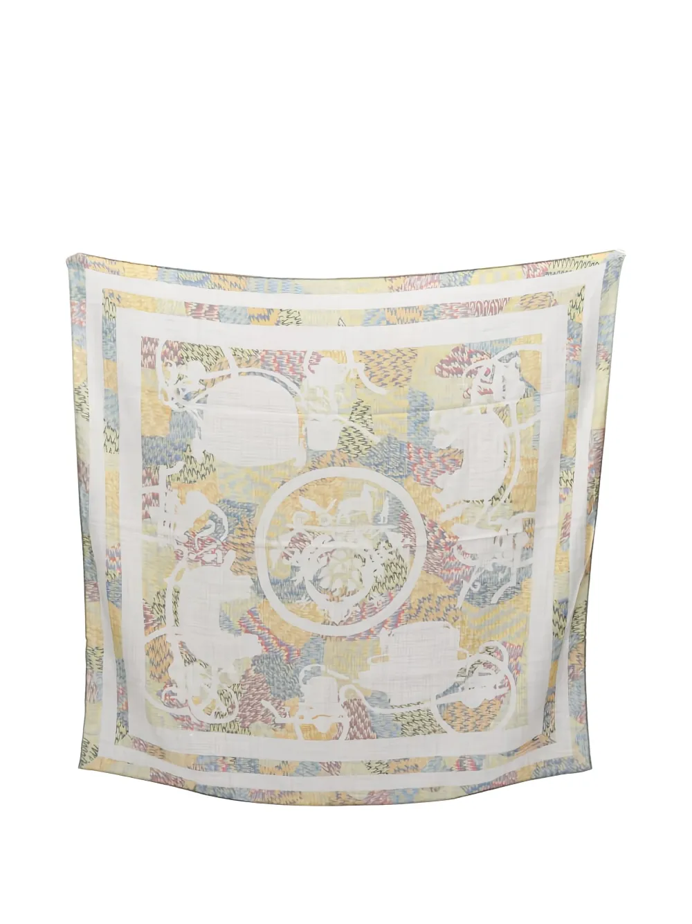 Hermès Pre-Owned 2010s Carré 90 Marble Ex‑Libris scarf - ニュートラル Hermès Pre-Owned 2010s Carré 90 Marble Ex‑Libris scarf - ニュートラル