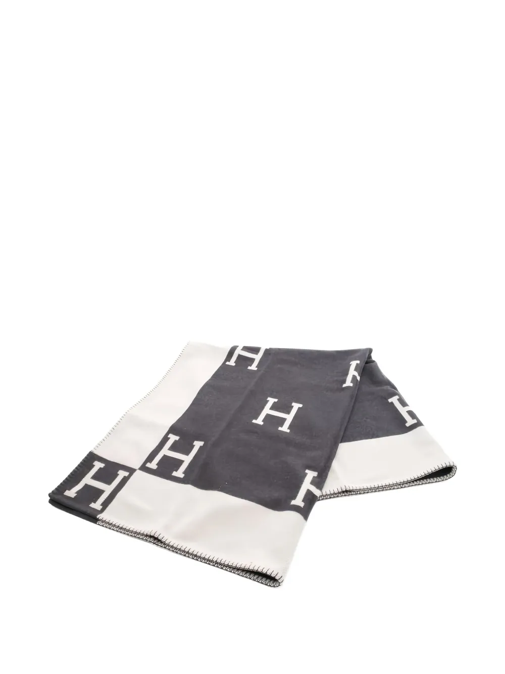 Hermès Pre-Owned 2010s Avalon blanket - グレー Hermès Pre-Owned 2010s Avalon blanket - グレー