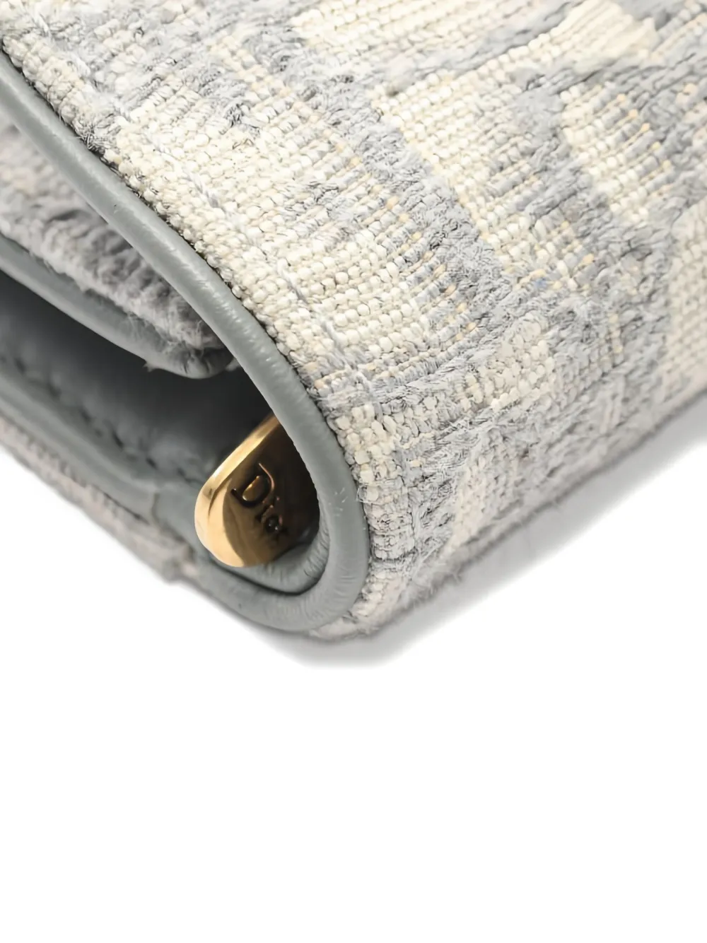 DIOR Pre-owned 2010s Saddle Oblique Tri‑fold Wallet In Gray