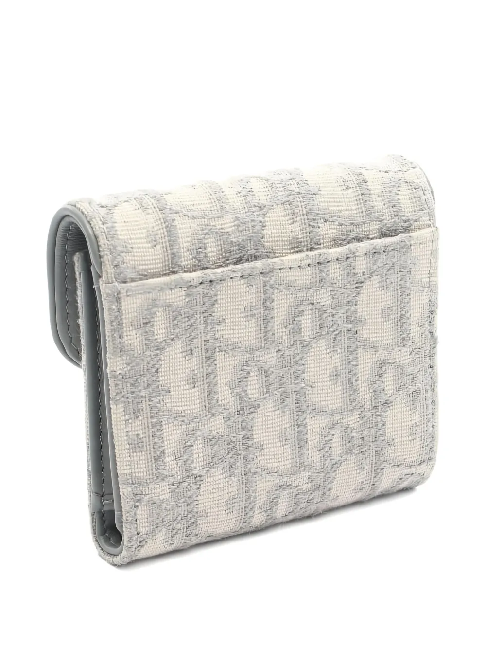 DIOR Pre-owned 2010s Saddle Oblique Tri‑fold Wallet In Gray