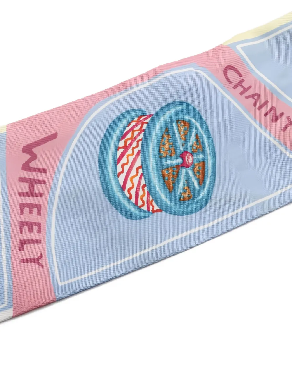 Pre-owned Hermes 2000s Twilly Funny Ice Cream-motif Scarf In Blue