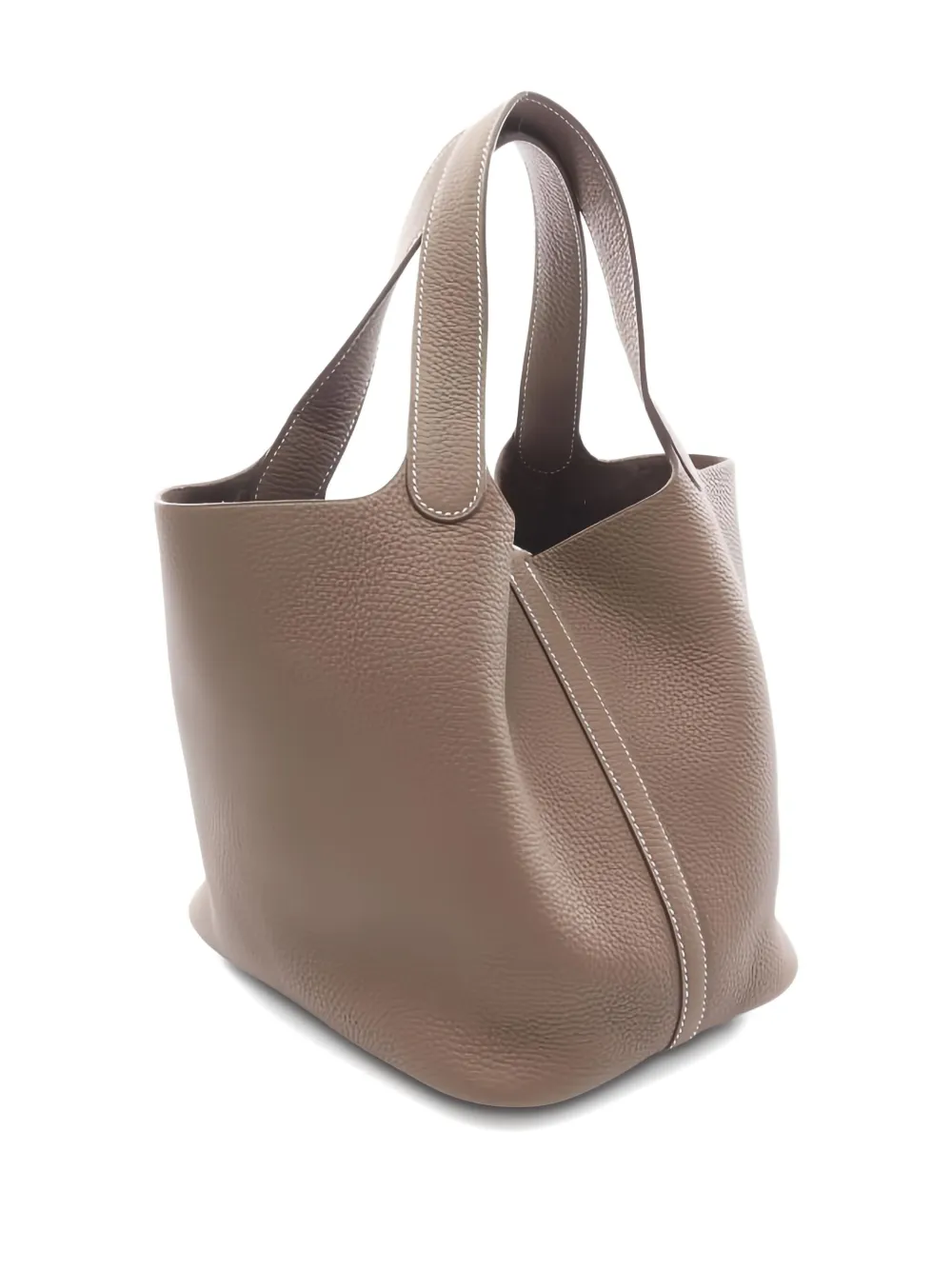 Pre-owned Hermes 2019 Picotane Lock Leather Tote Bag In Brown