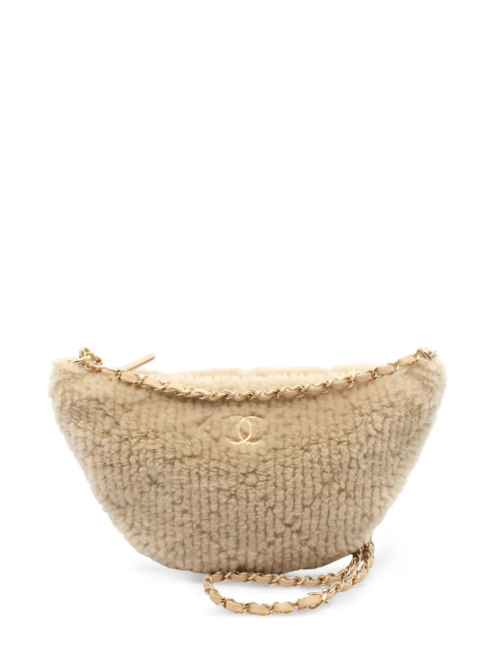 CHANEL Pre-Owned 2021s coco mark half moon chain shoulder bag | Neutrals | Image 1