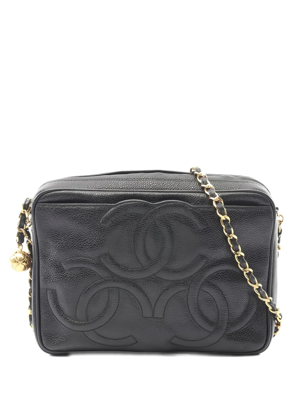 CHANEL Pre-Owned 1994-1996 coco mark chain shoulder bag - ブラック CHANEL Pre-Owned 1994-1996 coco mark chain shoulder bag - ブラック