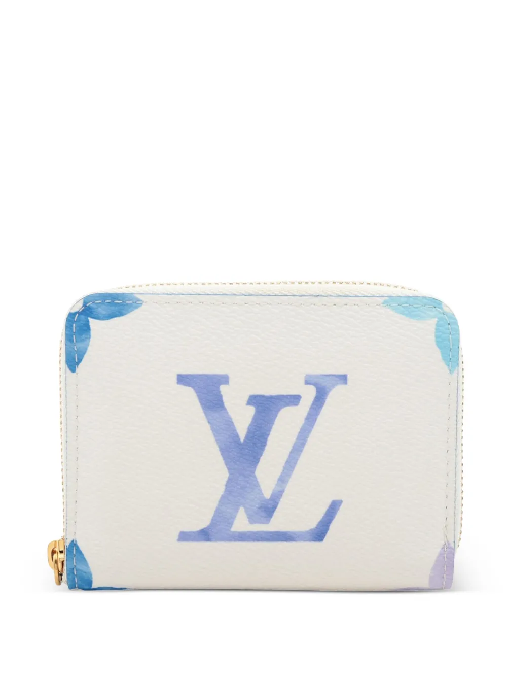 Pre-owned Louis Vuitton 2021-2025 Monogram Giant By The Pool Zippy Purse Coin Pouch In White