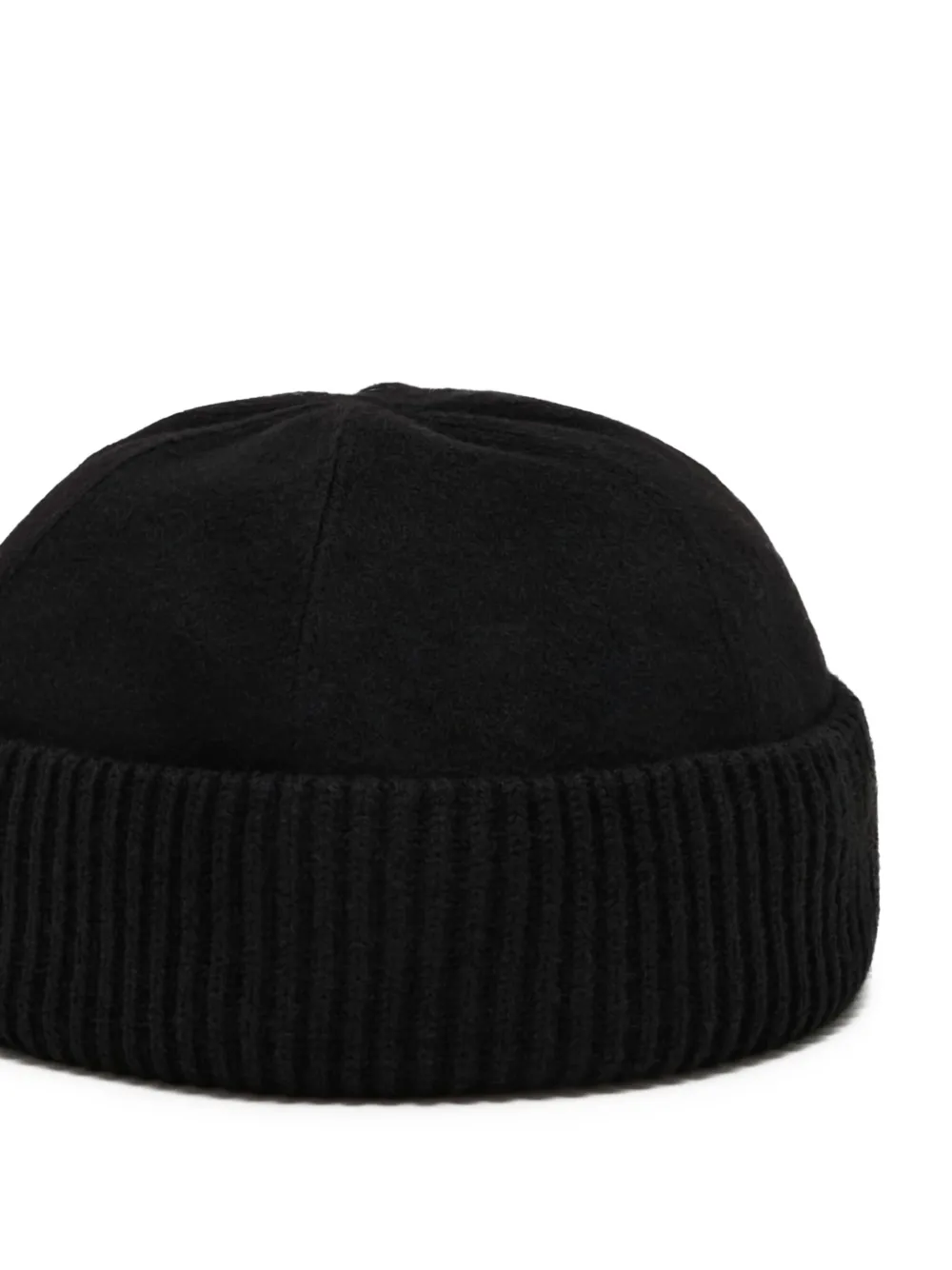 Giorgio Armani ribbed-trim beanie hat - Zwart