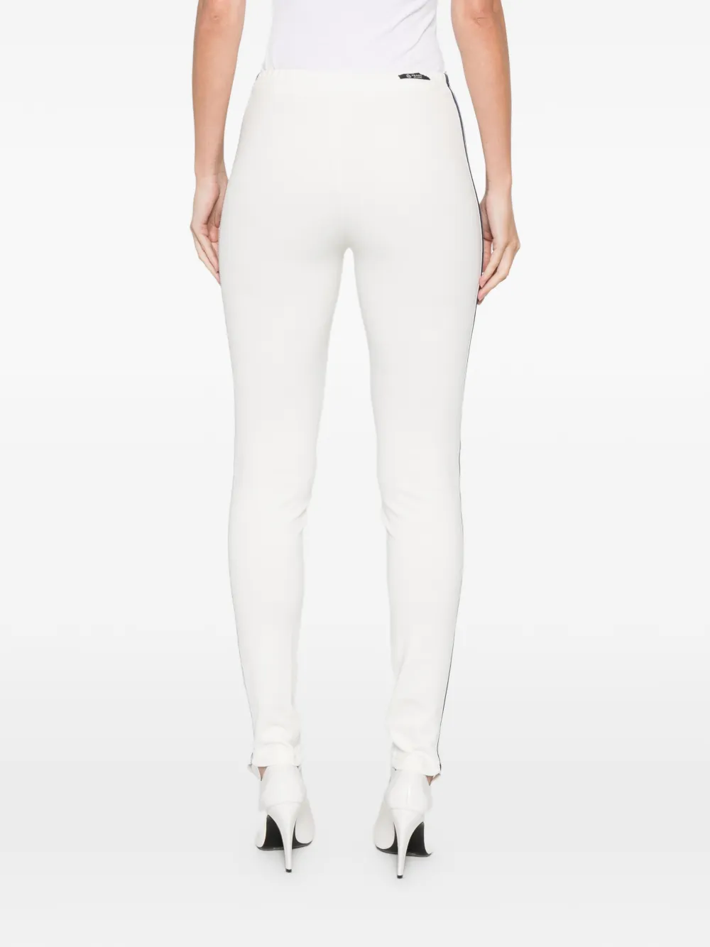 Prada stirrup-detail stripe leggings Beige