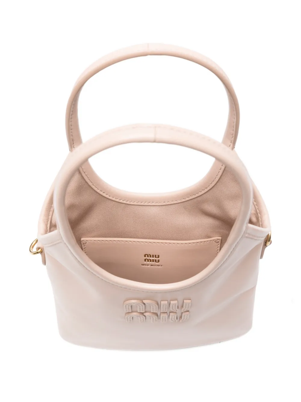 Miu Shopper met logo-reliëf Roze