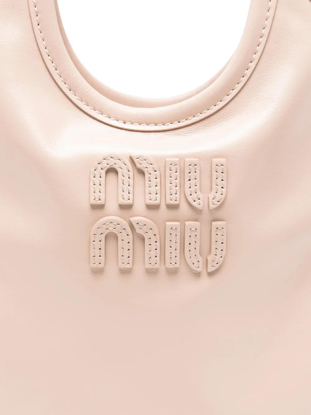 Miu Shopper met logo-reliëf Roze