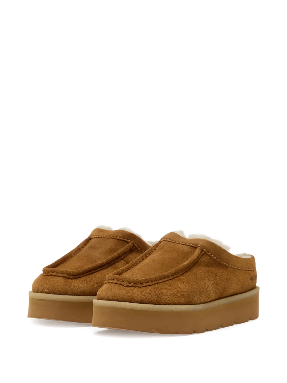 Clarks Originals Meare slippers met plateauzool Bruin