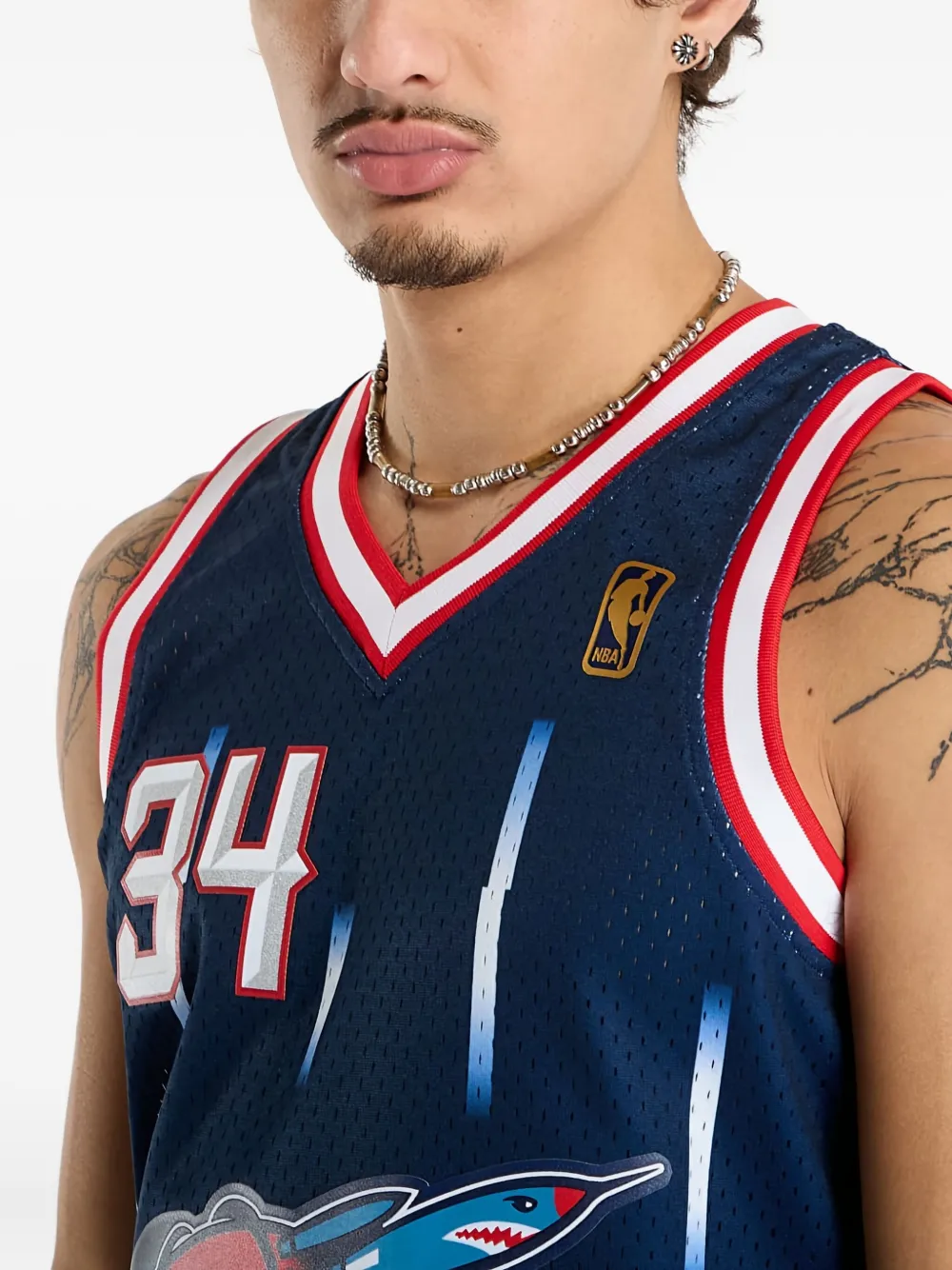 Mitchell & Ness Numbered Graphic Jersey Blauw