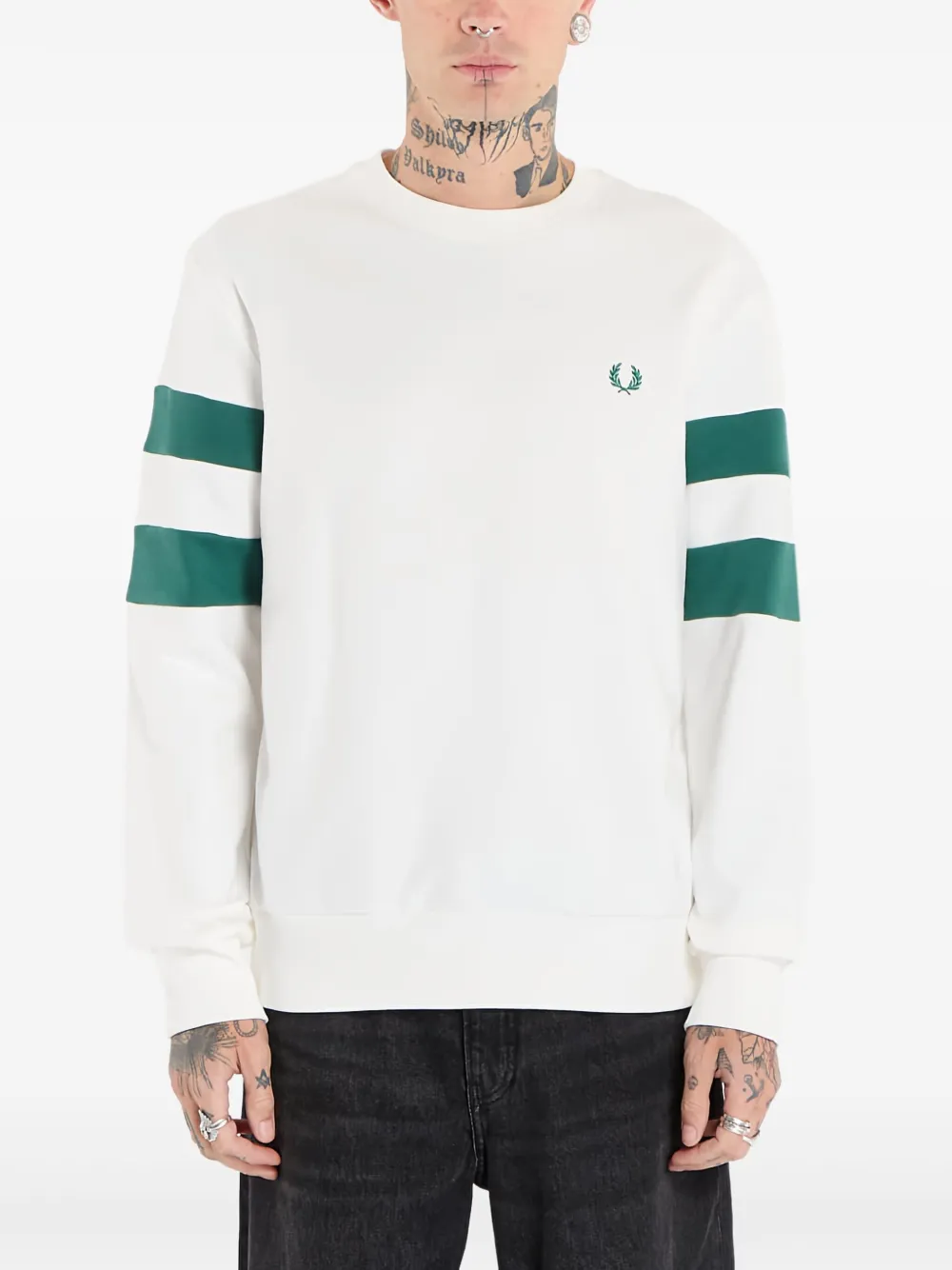 Fred Perry logo-embroidered sweatshirt - Wit