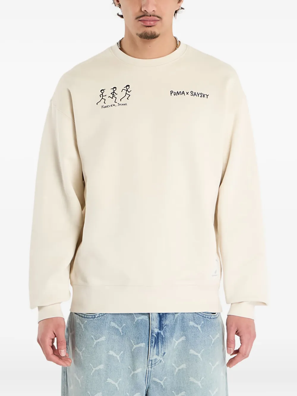 Puma X Saysky Crew-neck Sweatshirt In White