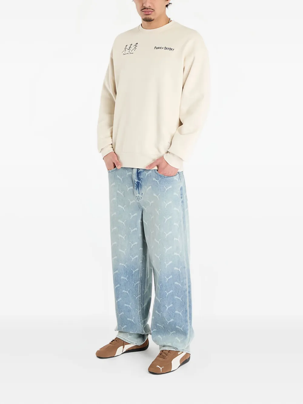 Puma X Saysky Crew-neck Sweatshirt In White