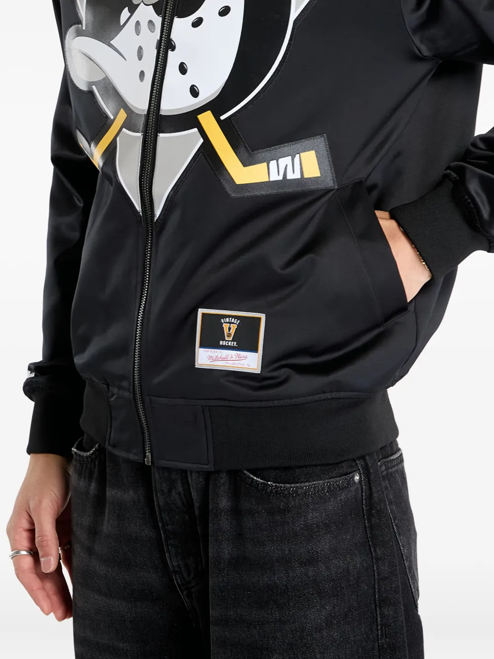 Mitchell & Ness 1992 NHL Ducks Teemu Selänne bomberjack Zwart