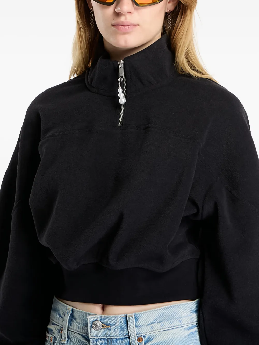 Jordan Quarter-zip Flight Fleece Top In Black