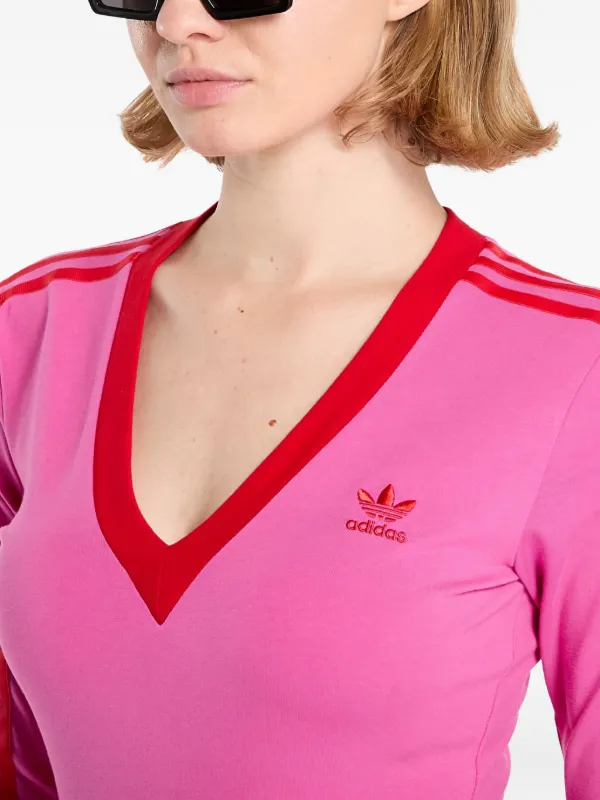 Adidas 3-stripes V-veck Midi Dress | Pink | FARFETCH TW