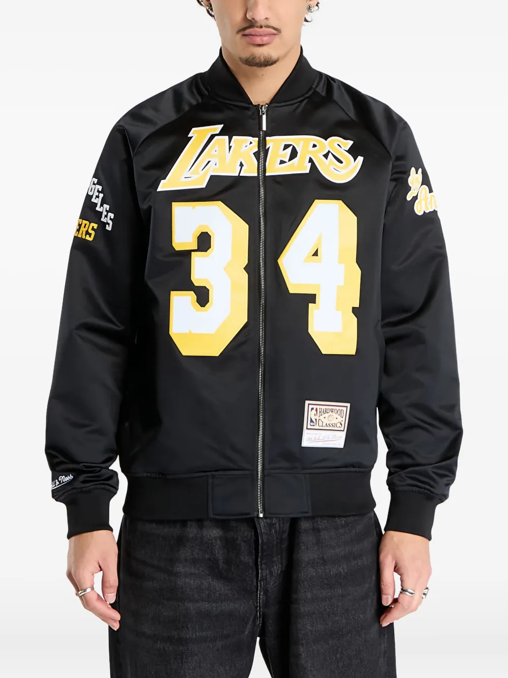 Mitchell & Ness NBA Los Angeles Lakers Shaquille O'Neal bomber jacket | Black | Image 1