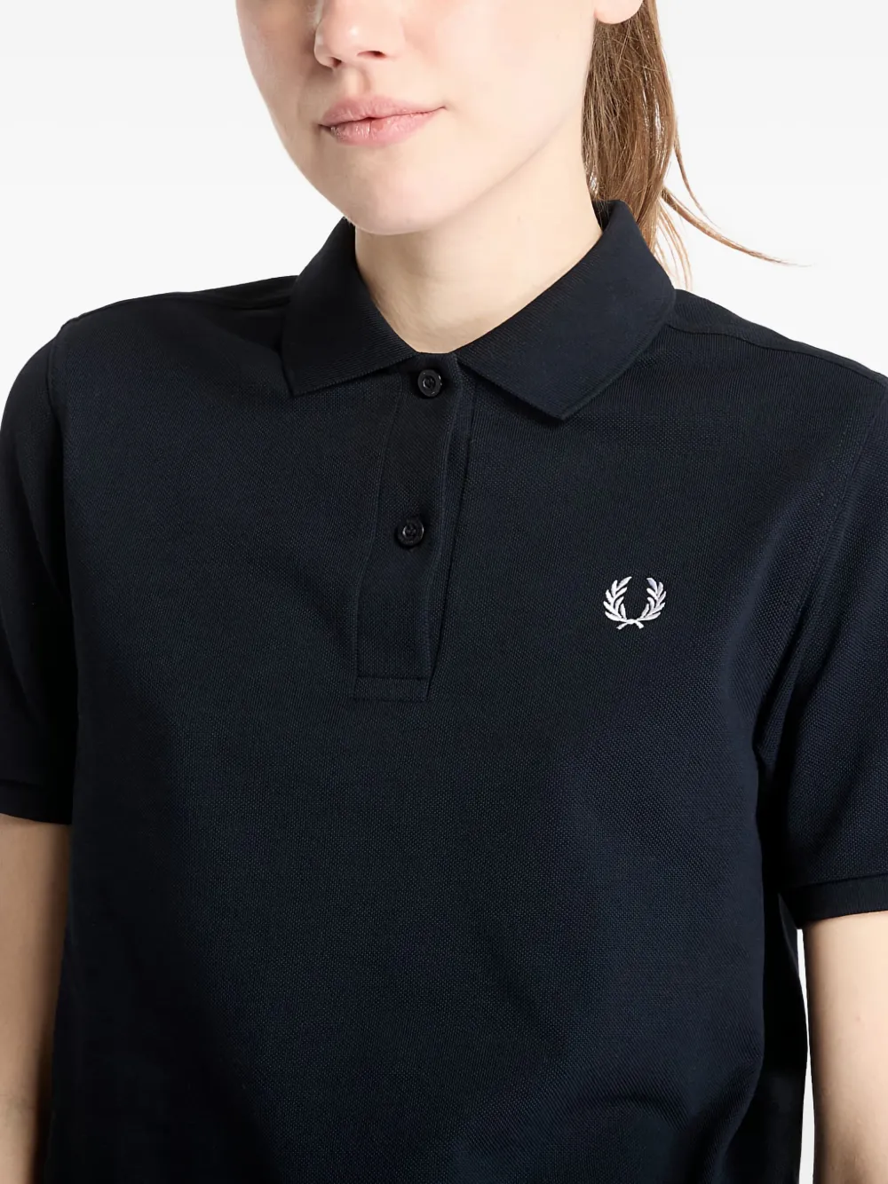Fred Perry Logo-embroidered Polo Top In Blue