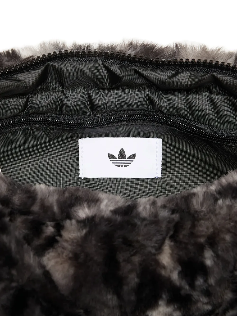 Adidas Originals Small Faux-fur Shoulder Bag In Black