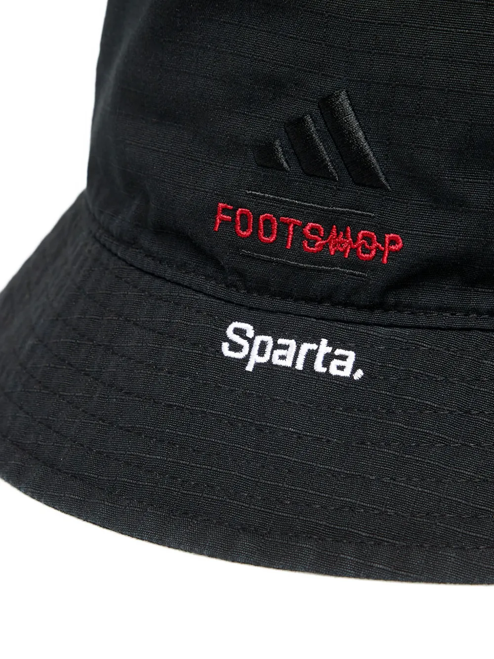 Adidas Originals X Footshop X Sparta Logo-patch Bucket Hat In Black