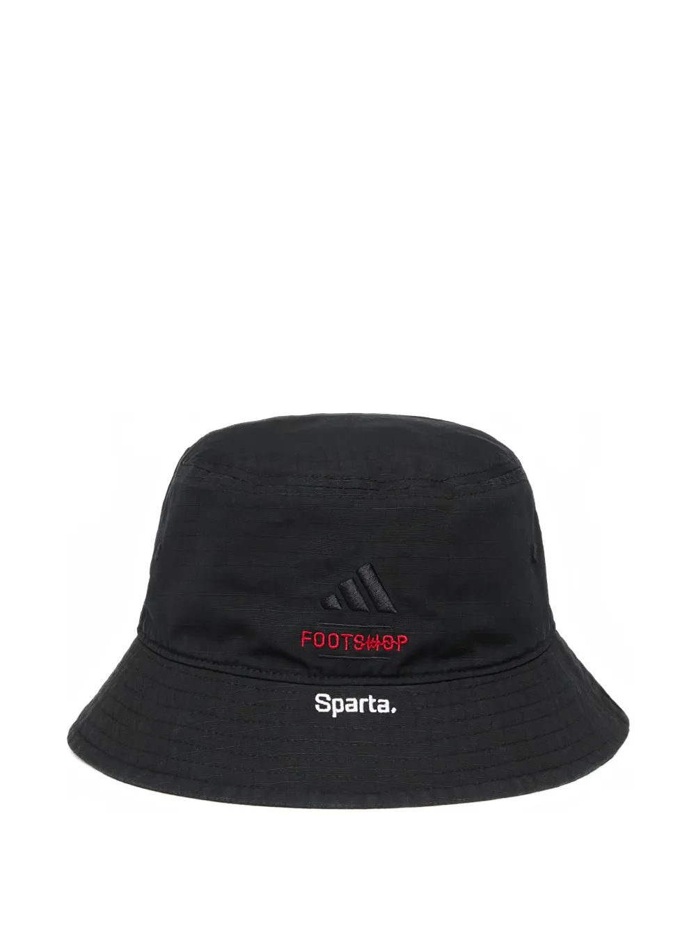 Adidas Originals X Footshop X Sparta Logo-patch Bucket Hat In Black