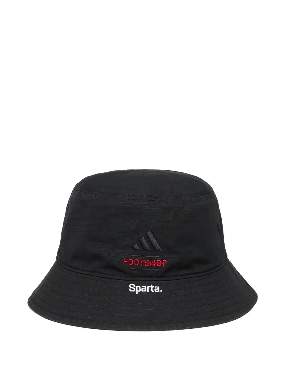 Adidas Originals X Footshop X Sparta Logo-patch Bucket Hat In Black