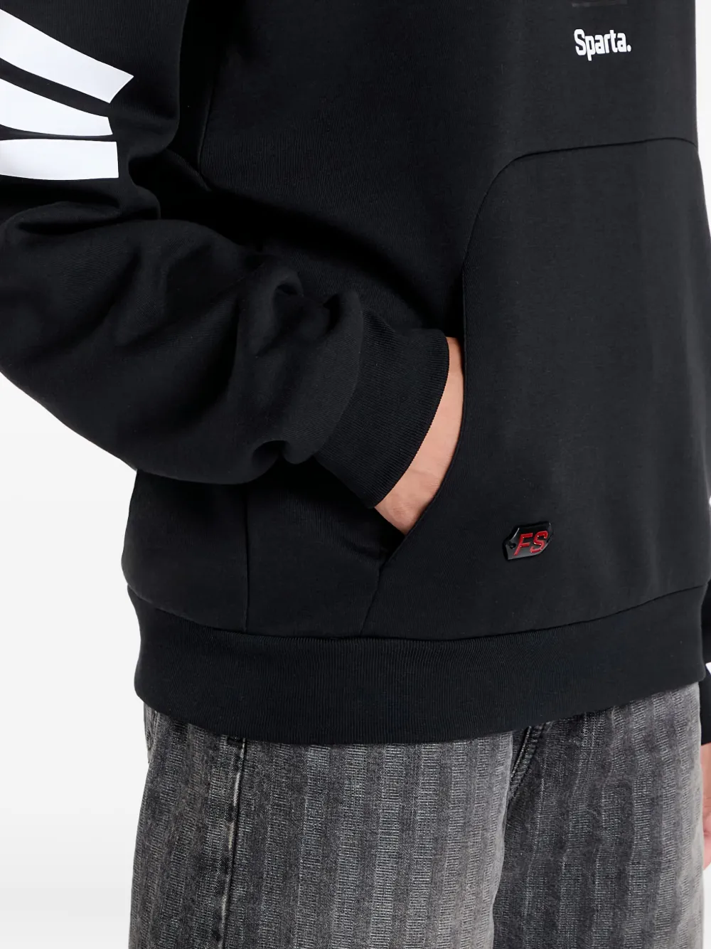 Adidas Originals X Footshop X Sparta Stripes Hoodie In Black